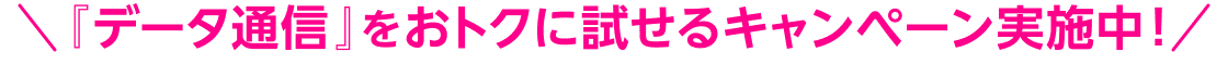 『データ通信』をおトクに試せるキャンペーン実施中!