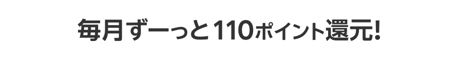 毎月ずーっと110ポイント還元！